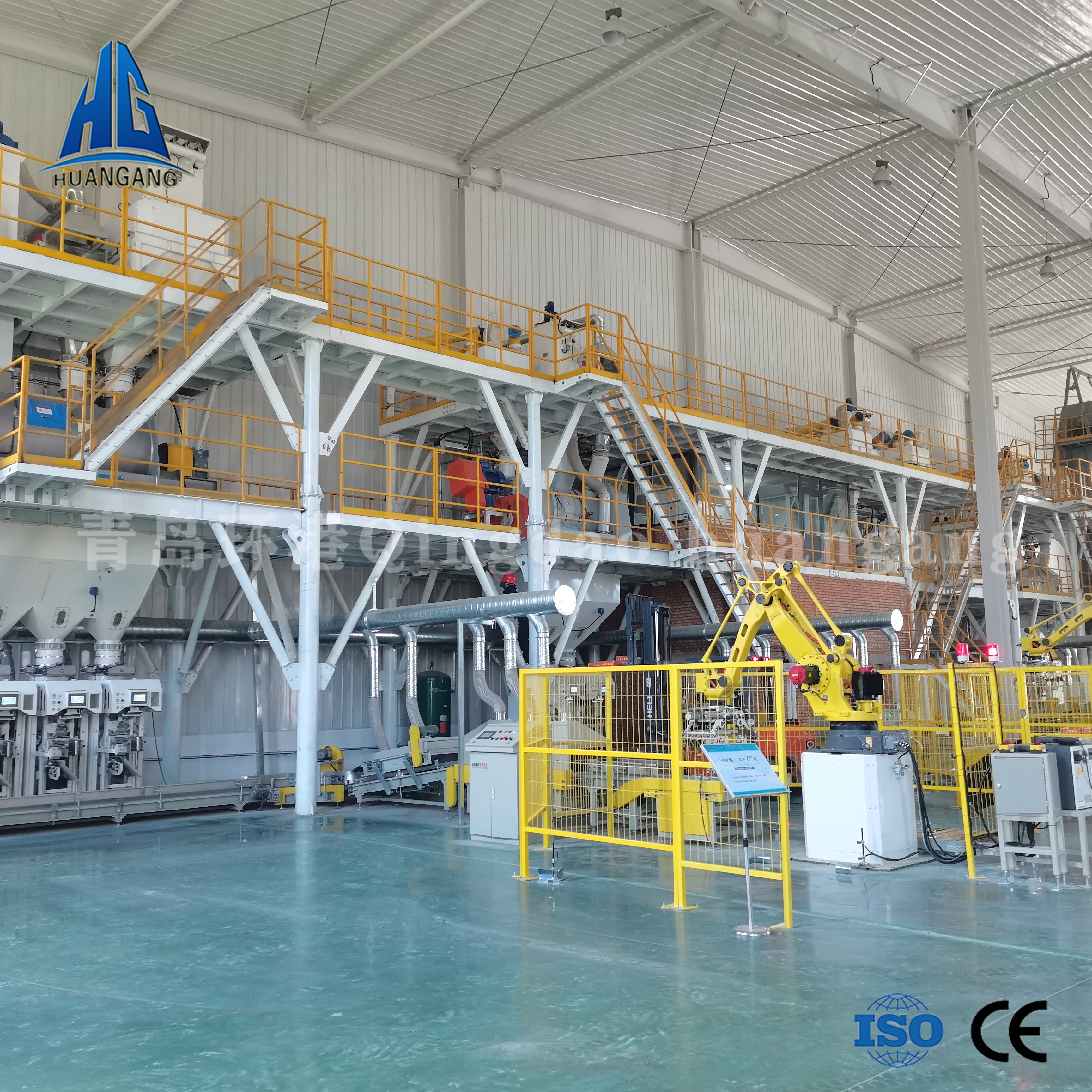 Dry-mixed mortar production line